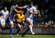 17 September 2022; Charlie Ngatai of Leinster in action against Simone Gesi of Zebre Parma during the United Rugby Championship match between Zebre Parma and Leinster at Stadio Sergio Lanfranchi in Parma, Italy. Photo by Harry Murphy/Sportsfile