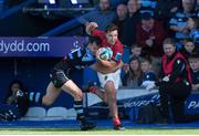 17 September 2022; Paddy Patterson of Munster makes a break during the United Rugby Championship match between Cardiff and Munster at Cardiff Arms Park in Cardiff, Wales. Photo by Gruffydd Thomas/Sportsfile