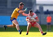 17 September 2022; Eddie Moran of Whitehall Colmcille in action against Adam Rafter of Na Fianna during the Dublin County Senior Club Football Championship Quarter-Final match between Na Fianna and Whitehall Colmcille at Parnell Park in Dublin. Photo by Ben McShane/Sportsfile