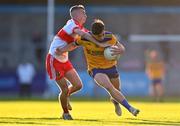 17 September 2022; Brian O'Leary of Na Fianna is tackled by Tadhg Kellett of Whitehall Colmcille during the Dublin County Senior Club Football Championship Quarter-Final match between Na Fianna and Whitehall Colmcille at Parnell Park in Dublin. Photo by Ben McShane/Sportsfile