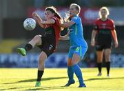 17 September 2022; Rachel Doyle of Bohemians in action against Fiona Donnelly of DLR Waves during the SSE Airtricity Women's National League match between Bohemians and DLR Waves at Dalymount Park in Dublin. Photo by Tyler Miller/Sportsfile
