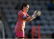17 September 2022; Bohemians goalkeeper Rachael Kelly celebrates after her side's first goal during the SSE Airtricity Women's National League match between Bohemians and DLR Waves at Dalymount Park in Dublin. Photo by Tyler Miller/Sportsfile