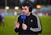 17 September 2022; Former Dublin senior footballer and RTÉ analyst Kevin McManamon at half-time of the Dublin County Senior Club Football Championship Quarter-Final match between Kilmacud Crokes and Cuala at Parnell Park in Dublin. Photo by Ben McShane/Sportsfile