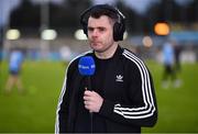17 September 2022; Former Dublin senior footballer and RTÉ analyst Kevin McManamon at half-time of the Dublin County Senior Club Football Championship Quarter-Final match between Kilmacud Crokes and Cuala at Parnell Park in Dublin. Photo by Ben McShane/Sportsfile