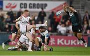 17 September 2022; Nathan Doak of Ulster in action against John Porch of Connacht during the United Rugby Championship match between Ulster and Connacht at Kingspan Stadium in Belfast. Photo by David Fitzgerald/Sportsfile