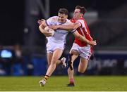 17 September 2022; Shane Walsh of Kilmacud Crokes is tackled by Niall James of Cuala during the Dublin County Senior Club Football Championship Quarter-Final match between Kilmacud Crokes and Cuala at Parnell Park in Dublin. Photo by Ben McShane/Sportsfile
