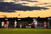 17 September 2022; Shane Walsh of Kilmacud Crokes kicks a free during the Dublin County Senior Club Football Championship Quarter-Final match between Kilmacud Crokes and Cuala at Parnell Park in Dublin. Photo by Ben McShane/Sportsfile