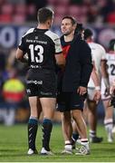 17 September 2022; Injured Ulster player John Cooney and Tom Farrell of Connacht after the United Rugby Championship match between Ulster and Connacht at Kingspan Stadium in Belfast. Photo by David Fitzgerald/Sportsfile