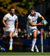 17 September 2022; Ross Byrne, right, and Dave Kearney of Leinster during the United Rugby Championship match between Zebre Parma and Leinster at Stadio Sergio Lanfranchi in Parma, Italy. Photo by Harry Murphy/Sportsfile