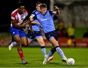 16 September 2022; Sam Todd of UCD in action against Success Edogun of Treaty United during the Extra.ie FAI Cup Quarter-Final match between Treaty United and UCD at Markets Field in Limerick. Photo by Seb Daly/Sportsfile