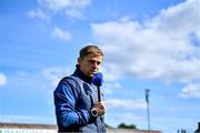 18 September 2022; Shelbourne manager Damien Duff talks to the media before the Extra.ie FAI Cup Quarter-Final match between Shelbourne and Bohemians at Tolka Park in Dublin. Photo by Tyler Miller/Sportsfile