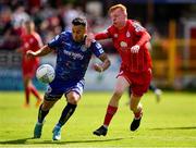 18 September 2022; John O'Sullivan of Bohemians in action against Shane Farrell of Shelbourne during the Extra.ie FAI Cup Quarter-Final match between Shelbourne and Bohemians at Tolka Park in Dublin. Photo by Tyler Miller/Sportsfile