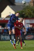 18 September 2022; Rory Feely of Bohemians in action against Sean Boyd of Shelbourne during the Extra.ie FAI Cup Quarter-Final match between Shelbourne and Bohemians at Tolka Park in Dublin. Photo by Seb Daly/Sportsfile