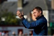 18 September 2022; Shelbourne manager Damien Duff after his side's victory in the Extra.ie FAI Cup Quarter-Final match between Shelbourne and Bohemians at Tolka Park in Dublin. Photo by Seb Daly/Sportsfile