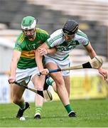 18 September 2022; Liam Hennessy of Glenmore in action against Darragh Corcoran of Shamrocks Ballyhale during the Kilkenny County Senior Club Hurling Championship Round 1 match between Shamrocks Ballyhale and Glenmore at UPMC Nowlan Park in Kilkenny. Photo by Piaras Ó Mídheach/Sportsfile