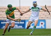 18 September 2022; TJ Reid of Shamrocks Ballyhale is tackled by Eoin Murphy of Glenmore during the Kilkenny County Senior Club Hurling Championship Round 1 match between Shamrocks Ballyhale and Glenmore at UPMC Nowlan Park in Kilkenny. Photo by Piaras Ó Mídheach/Sportsfile