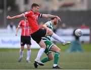 18 September 2022; Patrick McEleney of Derry City in action against Chris McCann of Shamrock Rovers during the Extra.ie FAI Cup Quarter-Final match between Derry City and Shamrock Rovers at The Ryan McBride Brandywell Stadium in Derry. Photo by Stephen McCarthy/Sportsfile