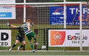 18 September 2022; Rory Gaffney of Shamrock Rovers shoots to score his side's first goal during the Extra.ie FAI Cup Quarter-Final match between Derry City and Shamrock Rovers at The Ryan McBride Brandywell Stadium in Derry. Photo by Stephen McCarthy/Sportsfile