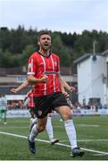 18 September 2022; Daniel Lafferty of Derry City celebrates after scoring his side's second goal during the Extra.ie FAI Cup Quarter-Final match between Derry City and Shamrock Rovers at The Ryan McBride Brandywell Stadium in Derry. Photo by Stephen McCarthy/Sportsfile