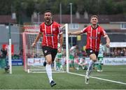 18 September 2022; Daniel Lafferty of Derry City celebrates after scoring his side's second goal during the Extra.ie FAI Cup Quarter-Final match between Derry City and Shamrock Rovers at The Ryan McBride Brandywell Stadium in Derry. Photo by Stephen McCarthy/Sportsfile