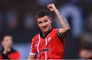 18 September 2022; Patrick McEleney of Derry City after his side's victory in the Extra.ie FAI Cup Quarter-Final match between Derry City and Shamrock Rovers at The Ryan McBride Brandywell Stadium in Derry. Photo by Stephen McCarthy/Sportsfile