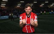 18 September 2022; Will Patching of Derry City after his side's victory in the Extra.ie FAI Cup Quarter-Final match between Derry City and Shamrock Rovers at The Ryan McBride Brandywell Stadium in Derry. Photo by Stephen McCarthy/Sportsfile