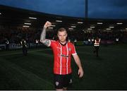 18 September 2022; Mark Connolly of Derry City after his side's victory in the Extra.ie FAI Cup Quarter-Final match between Derry City and Shamrock Rovers at The Ryan McBride Brandywell Stadium in Derry. Photo by Stephen McCarthy/Sportsfile