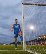 18 September 2022; Shamrock Rovers goalkeeper Leon Pohls kicks the posts in fustration after the Extra.ie FAI Cup Quarter-Final match between Derry City and Shamrock Rovers at The Ryan McBride Brandywell Stadium in Derry. Photo by Stephen McCarthy/Sportsfile