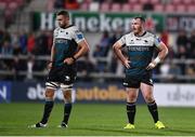 17 September 2022; Peter Dooley, right, and Josh Murphy of Connacht during the United Rugby Championship match between Ulster and Connacht at Kingspan Stadium in Belfast. Photo by David Fitzgerald/Sportsfile