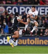 17 September 2022; Jacob Stockdale of Ulster in action against Byron Ralston of Connacht during the United Rugby Championship match between Ulster and Connacht at Kingspan Stadium in Belfast. Photo by David Fitzgerald/Sportsfile