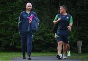 17 September 2022; Connacht head coach Peter Wilkins, left, and scrum and contact coach Colm Tucker before the United Rugby Championship match between Ulster and Connacht at Kingspan Stadium in Belfast. Photo by David Fitzgerald/Sportsfile