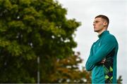 19 September 2022; Jake O'Brien stands for a portrait during a Republic of Ireland U21's press conference at FAI National Training Centre in Abbotstown, Dublin. Photo by Eóin Noonan/Sportsfile