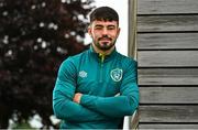 19 September 2022; Eiran Cashin stands for a portrait during a Republic of Ireland U21's press conference at FAI National Training Centre in Abbotstown, Dublin. Photo by Eóin Noonan/Sportsfile