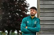 19 September 2022; Eiran Cashin stands for a portrait during a Republic of Ireland U21's press conference at FAI National Training Centre in Abbotstown, Dublin. Photo by Eóin Noonan/Sportsfile