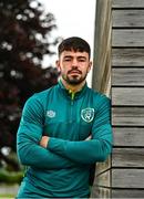 19 September 2022; Eiran Cashin stands for a portrait during a Republic of Ireland U21's press conference at FAI National Training Centre in Abbotstown, Dublin. Photo by Eóin Noonan/Sportsfile