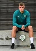 19 September 2022; Evan Ferguson sits for a portrait during a Republic of Ireland U21's press conference at FAI National Training Centre in Abbotstown, Dublin. Photo by Eóin Noonan/Sportsfile