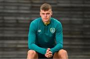 19 September 2022; Evan Ferguson sits for a portrait during a Republic of Ireland U21's press conference at FAI National Training Centre in Abbotstown, Dublin. Photo by Eóin Noonan/Sportsfile