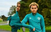 19 September 2022; Tyreik Wright stands for a portrait during a Republic of Ireland U21's press conference at FAI National Training Centre in Abbotstown, Dublin. Photo by Eóin Noonan/Sportsfile