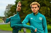 19 September 2022; Tyreik Wright stands for a portrait during a Republic of Ireland U21's press conference at FAI National Training Centre in Abbotstown, Dublin. Photo by Eóin Noonan/Sportsfile