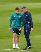 19 September 2022; Manager Stephen Kenny with Seamus Coleman during a Republic of Ireland training session at the FAI National Training Centre in Abbotstown, Dublin. Photo by Stephen McCarthy/Sportsfile
