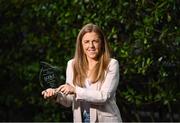 19 September 2022; Antrim’s Cathy Carey is pictured with The Croke Park/LGFA Player of the Month award for August, at The Croke Park in Jones Road, Dublin. Cathy captained Antrim to the TG4 All-Ireland Junior Championship title on August 13 at Armagh’s Athletic Grounds. In the replay against Fermanagh, Cathy scored 2-1 in a Player of the Match performance. Photo by David Fitzgerald/Sportsfile