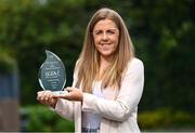 19 September 2022; Antrim’s Cathy Carey is pictured with The Croke Park/LGFA Player of the Month award for August, at The Croke Park in Jones Road, Dublin. Cathy captained Antrim to the TG4 All-Ireland Junior Championship title on August 13 at Armagh’s Athletic Grounds. In the replay against Fermanagh, Cathy scored 2-1 in a Player of the Match performance. Photo by David Fitzgerald/Sportsfile