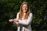 19 September 2022; Antrim’s Cathy Carey is pictured with The Croke Park/LGFA Player of the Month award for August, at The Croke Park in Jones Road, Dublin. Cathy captained Antrim to the TG4 All-Ireland Junior Championship title on August 13 at Armagh’s Athletic Grounds. In the replay against Fermanagh, Cathy scored 2-1 in a Player of the Match performance. Photo by David Fitzgerald/Sportsfile