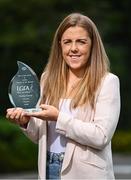 19 September 2022; Antrim’s Cathy Carey is pictured with The Croke Park/LGFA Player of the Month award for August, at The Croke Park in Jones Road, Dublin. Cathy captained Antrim to the TG4 All-Ireland Junior Championship title on August 13 at Armagh’s Athletic Grounds. In the replay against Fermanagh, Cathy scored 2-1 in a Player of the Match performance. Photo by David Fitzgerald/Sportsfile