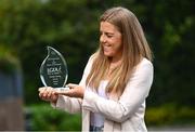 19 September 2022; Antrim’s Cathy Carey is pictured with The Croke Park/LGFA Player of the Month award for August, at The Croke Park in Jones Road, Dublin. Cathy captained Antrim to the TG4 All-Ireland Junior Championship title on August 13 at Armagh’s Athletic Grounds. In the replay against Fermanagh, Cathy scored 2-1 in a Player of the Match performance. Photo by David Fitzgerald/Sportsfile