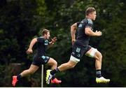 19 September 2022; Josh van der Flier and John McKee during a Leinster Rugby squad training session at UCD in Dublin. Photo by Harry Murphy/Sportsfile