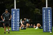 19 September 2022; Backs coach Andrew Goodman during a Leinster Rugby squad training session at UCD in Dublin. Photo by Harry Murphy/Sportsfile