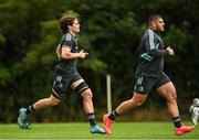 19 September 2022; Alex Soroka, left, and Vakhtang Abdaladze during a Leinster Rugby squad training session at UCD in Dublin. Photo by Harry Murphy/Sportsfile