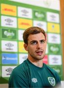 19 September 2022; Jayson Molumby during a Republic of Ireland press conference at the FAI Headquarters in Abbotstown, Dublin. Photo by Stephen McCarthy/Sportsfile