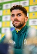 19 September 2022; Robbie Brady during a Republic of Ireland press conference at the FAI Headquarters in Abbotstown, Dublin. Photo by Stephen McCarthy/Sportsfile